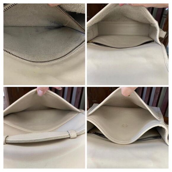 COACH Vintage Court Satchel Cream/Bone Brass Crossbody Leather Bag 9870 - Picture 5 of 13